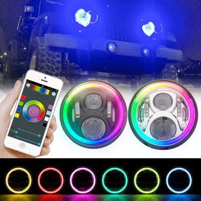 7&quot; JK H1 DRLのハローのフォグランプ、ヘッドライトのためのRGBのハロー リング