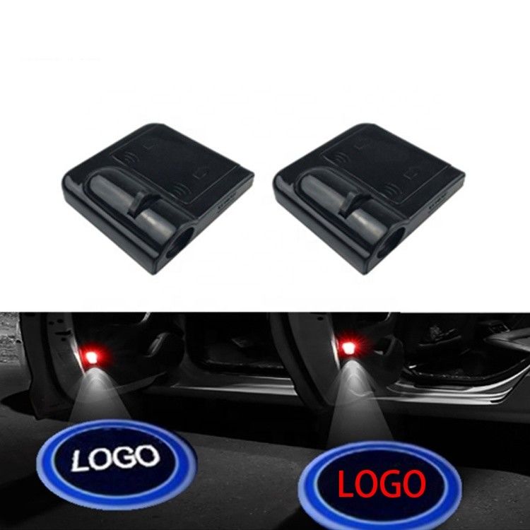 ロゴ2pcs 2.3cmのドア プロジェクター ライトは、4.5v無線電信車のドア プロジェクターを導いた